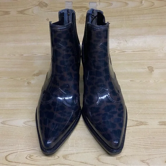 Sam Edelman Animal Print Ankle Boots Booties Pointed Toe Block Heel Sz 6 - Picture 4 of 15